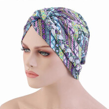 (EEB050#06Purple)Women Chemo Cap Muslim Hijab Turban Hair Loss Beanies Bonnet Hat Head Scarf Wrap
