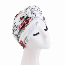 (EEA005#01White)Women Chemo Cap Muslim Hijab Turban Hair Loss Beanies Bonnet Hat Head Scarf Wrap