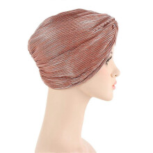 (EEC024#06Bean Paste)Women Chemo Cap Muslim Hijab Turban Hair Loss Beanies Bonnet Hat Head Scarf Wrap
