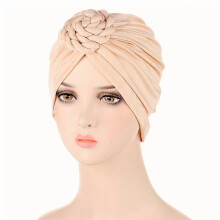 (EEC096#05Beige)Women Chemo Cap Muslim Hijab Turban Hair Loss Beanies Bonnet Hat Head Scarf Wrap