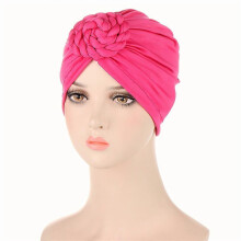 (EEC096#04Rose)Women Chemo Cap Muslim Hijab Turban Hair Loss Beanies Bonnet Hat Head Scarf Wrap