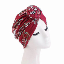 (EEA005#06WineRed)Women Chemo Cap Muslim Hijab Turban Hair Loss Beanies Bonnet Hat Head Scarf Wrap