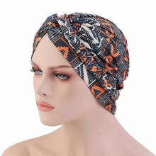 (EEB050#05Orange)Women Chemo Cap Muslim Hijab Turban Hair Loss Beanies Bonnet Hat Head Scarf Wrap