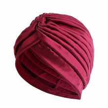 (EYL128#06WineRed)Women Chemo Cap Muslim Hijab Turban Hair Loss Beanies Bonnet Hat Head Scarf Wrap