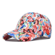 (Blue)Women Colorful Printed Flowers Baseball Caps Tie Dyed Sequin Sun Hats Strapback