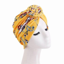 (EEA005#05Yellow)Women Chemo Cap Muslim Hijab Turban Hair Loss Beanies Bonnet Hat Head Scarf Wrap