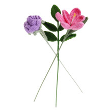 Gehaakte bloemen handgemaakte gebreide bloemboeket tafel-10
