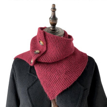 (Burgundy)Girl Women Knitted Snoods Scarf LoopInfinity Neckerchief Lady Neck Warmer Wrap Scarves Face Cover Faux Collar  Burgundy