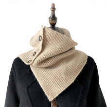 (Beige)Girl Women Knitted Snoods Scarf LoopInfinity Neckerchief Lady Neck Warmer Wrap Scarves Face Cover Faux Collar  Burgundy