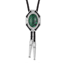 (Kong Lu) Bolo Tie for Women Men American Western Cowboy Bolo Tie Vintage Stone Pendant Jewelry Leather Rope Necktie Tie Necklace Yellow