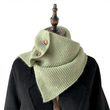 (Fruit green)Girl Women Knitted Snoods Scarf LoopInfinity Neckerchief Lady Neck Warmer Wrap Scarves Face Cover Faux Collar  Burgundy