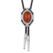 (Red Onyx SE) Bolo Tie for Women Men American Western Cowboy Bolo Tie Vintage Stone Pendant Jewelry Leather Rope Necktie Tie Necklace  Yellow