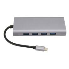 USB Hub High Speed Data Transfer, 11 In 1 Multiport Adapter With 4K HDMI VGA Type C PD Ethernet SD TF Card Reader AUX Port For MacBook Pro Laptops,