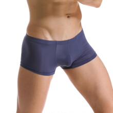 (M(60-66cm))Men's Seamless Boxer Briefs Ultra Thin Sexy Transparent Ice Silk Ice Silk Undies