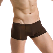 (M(60-66cm))Men's Seamless Boxer Briefs Ultra Thin Sexy Transparent Ice Silk Ice Silk Undies