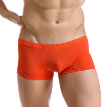 (M(60-66cm))Men's Seamless Boxer Briefs Ultra Thin Sexy Transparent Ice Silk Ice Silk Undies