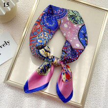 (15)Women's 70x70cm Square Silk Satin Large Scarf Wrap Printing Shawl Stole Scarves
