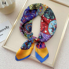 (14)Women's 70x70cm Square Silk Satin Large Scarf Wrap Printing Shawl Stole Scarves