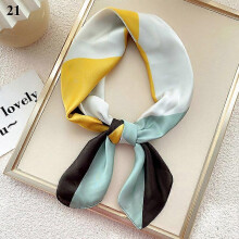 (21)Women's 70x70cm Square Silk Satin Large Scarf Wrap Printing Shawl Stole Scarves