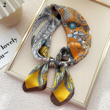 (2)Women's 70x70cm Square Silk Satin Large Scarf Wrap Printing Shawl Stole Scarves