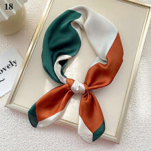 (18)Women's 70x70cm Square Silk Satin Large Scarf Wrap Printing Shawl Stole Scarves