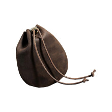 (small, style1) PU Leather Drawstring Coin Pouch Compact Travel Organizer For Coin Jewelry Storage Fashionable Retro  Storage Bag Multicolor