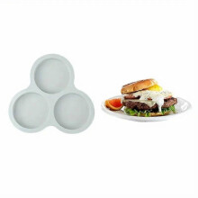 (Gray) Reusable Silicone Egg Tray - Non-Stick Mold for Baking, Air Fryer, Omelets, Burgers, Cakes - 220C Safe, Easy Clean