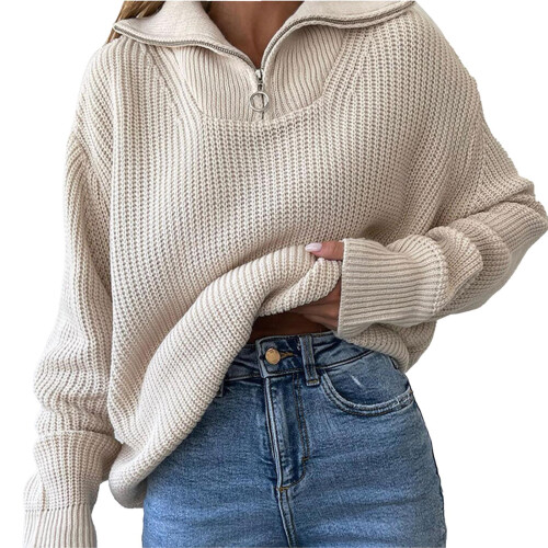 Πουλόβερ φαρδιάς εφαρμογής για γυναίκες, oversized πουλόβερ τοπ με φουσκωτό μακρύ