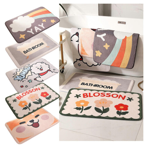 (40cmx60cm, Exploding Puppy) Bath Rugs Simulated Cashmere Bath Mat Absorbent Bathroom Rug Quick Drying Bath 1PCS  50cmx80cm 1