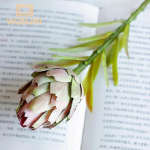(pink) 1PC,Fake Flower Decoration Ornaments Single Branch Thistle Fruit King Flower Plastic Flower Home Wedding Indoor Plant
