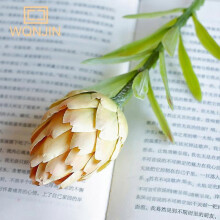 (champagne) 1PC,Fake Flower Decoration Ornaments Single Branch Thistle Fruit King Flower Plastic Flower Home Wedding Indoor Plant