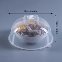 (Heat resistance 100-1) Microwave Food Splash Guard High Temperature Resistant Food Heating Cover with Steam Hole and Handle Transparent Kitchen Cover