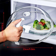 (Heat resistance 200) Microwave Food Splash Guard High Temperature Resistant Food Heating Cover with Steam Hole and Handle Transparent Kitchen Cover