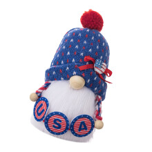 Independences Day Gnome with Heart Facelesses Doll Desk-USA