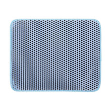 Cats Litter Mat Hollowed Trapping-50 x 40cm Plastic cloth blue