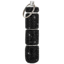 (Black) Small Pocket Pills Box Keychain,Aluminium Portable Pills Organizer Case Container for Purse,Waterproof Pills Holder  White