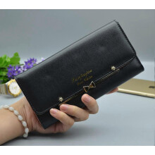 (Black) Fashion Women's Leather Wallet ID Card Holder Purse Checkbook Clutch Handbags US