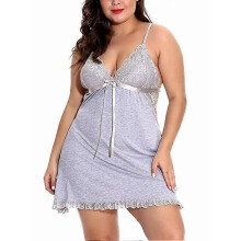 (2XL)Plus Size Women Lingerie Sexy Sleepwear Chemise Full Slip Babydoll Nightgown USA
