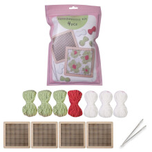 Flower Coaster Crochet Kits for Adult Needlepoint-Light Green
