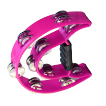 Hand-Doppelreihiger Metal-Jingle-Tamburin 20cm Lila für Unterhaltung