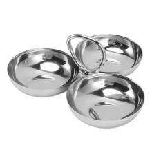 Stainless Steel Snacks Plate Three Compartment Fruit-Type B