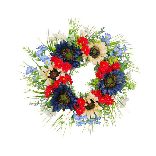 19in Flower Wreath for Front Door Wall Window Decors