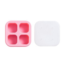 (Pink) 4 Cavity Square Shaped Silicone Lollipop Mold Chocolate Cake Decoration Mold Kitchen Baking Accessories Epoxy Pink