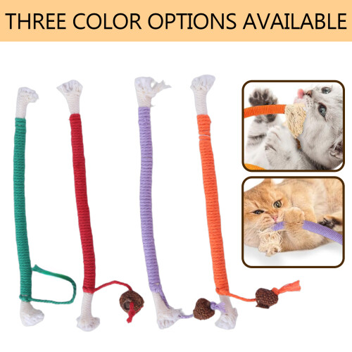 Corde en coton pour chats, plusieurs couleurs, jouet-Vert 2