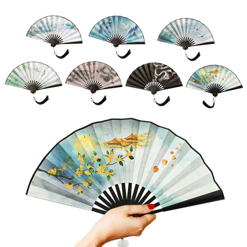 Éventail pliant Vintage chinois, à main, pour spectacles de-6 2