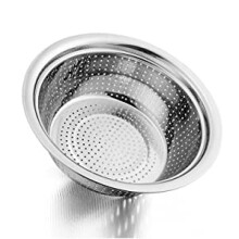 Vaatwasbestendige stapelbare mengkommen, voedselveilig roestvrijstalen vergiet met waterfilter voor het wassen van fruit, roestvrij en robuust