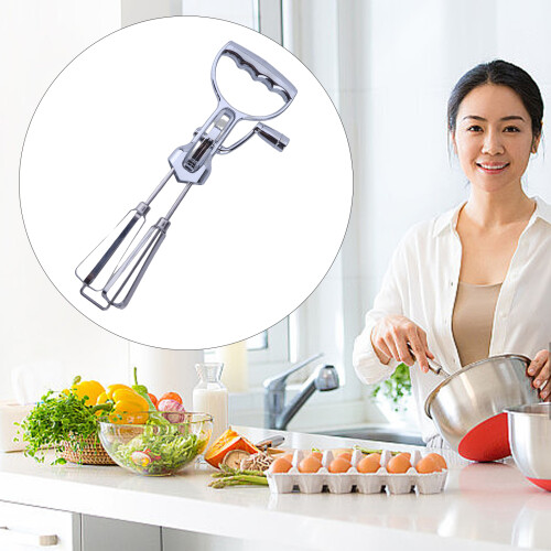 Manual Eggs Beater Double Rotary Eggs Whisk Eggbeater Convenient 2