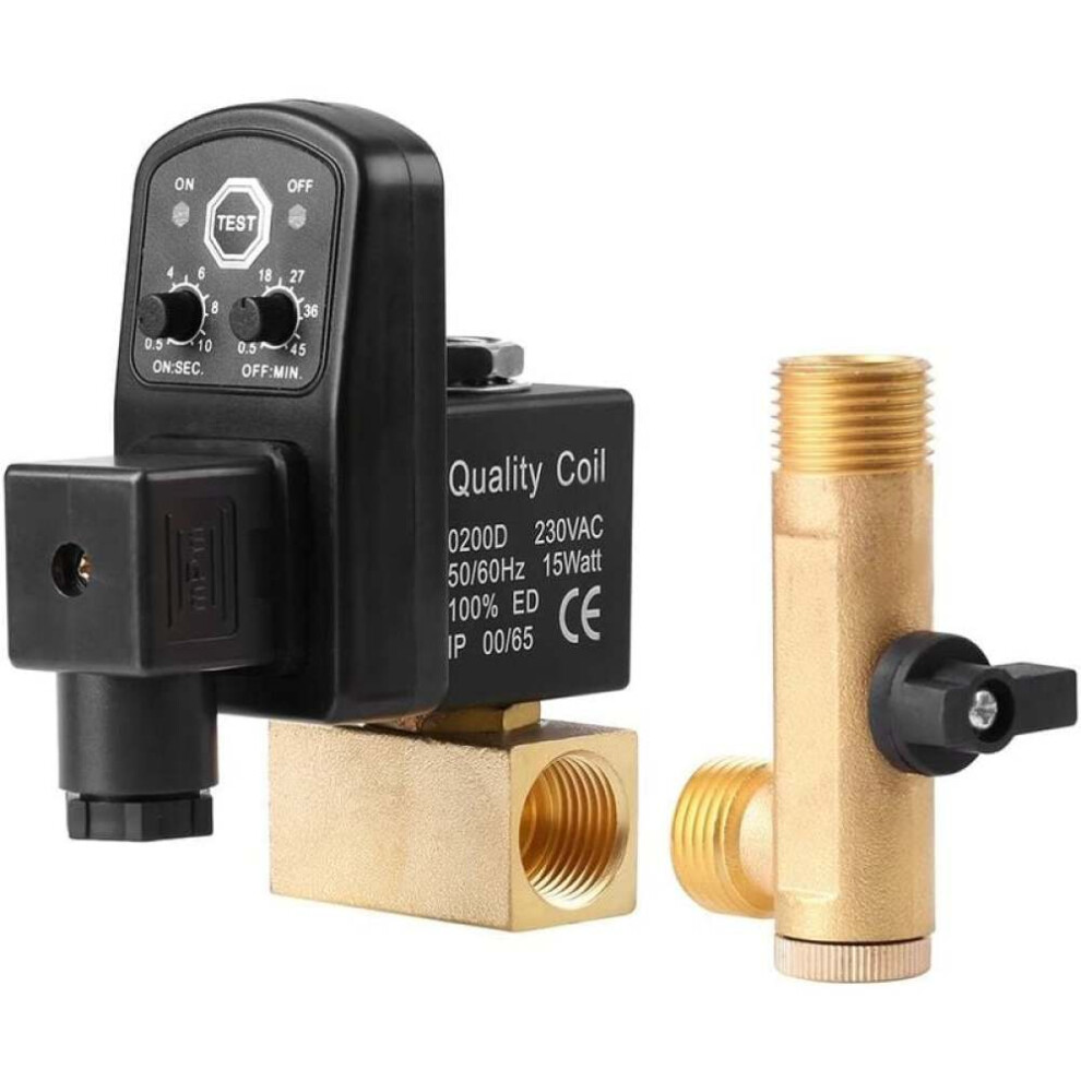 Condensate Management Solution For Air Compressor Systems, Automatic Electronic Timed Drain Valve With Operate Automatically Function, Waste Less Comp 9441426776185