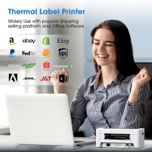 Labelprinter voor thuisgebruik en kleine bedrijven, thermische verzendlabelprinter met draadloze Bluetooth-verbinding, snelle thermische printer met