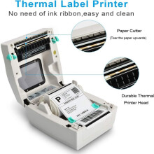Innovative Multi-functional Label Printer, High Speed Printing, Portable 4x6 Direct Thermal Printer, No Ink Toner Required, Ideal for Shipping Labels